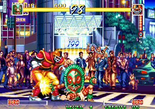 World Heroes Perfect (Arcade) screenshot: Low punch.