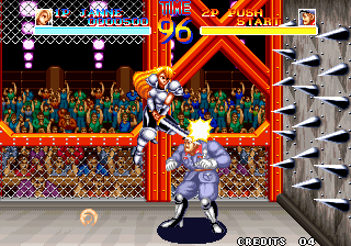 World Heroes (Arcade) screenshot: Hitting with your sword.