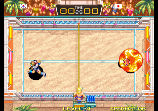 Windjammers (Arcade) screenshot: Using a special power.