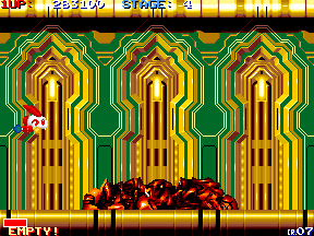 Rabbit Punch (Arcade) screenshot: Destroyed the boss.