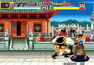 World Heroes (Arcade) screenshot: Punched him.