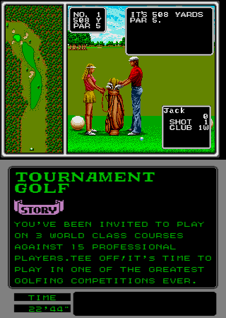 Arnold Palmer Tournament Golf (Arcade) screenshot: First hole.