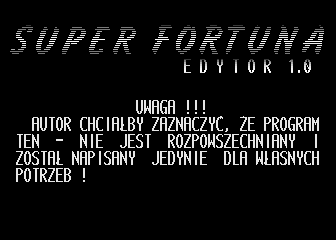 Super Fortuna Edytor (Atari 8-bit) screenshot: Choosing the set to edit