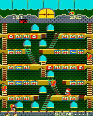 Mr. Do!'s Castle (Arcade) screenshot: A nasty is close.