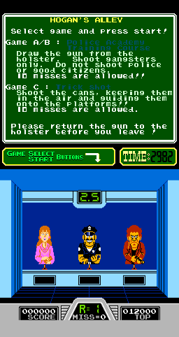 Hogan's Alley (Arcade) screenshot: Shoot the bad guy.