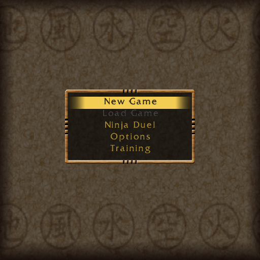 Godai: Elemental Force (PlayStation 2) screenshot: The game's main menu. Nice and simple.
