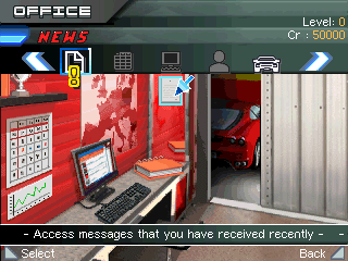 Ferrari GT: Evolution (Windows Mobile) screenshot: Career mode menu (QVGA v. 1.0.9)