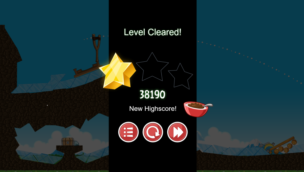 Angry Birds: Breakfast 1 (Windows) screenshot: Level cleared