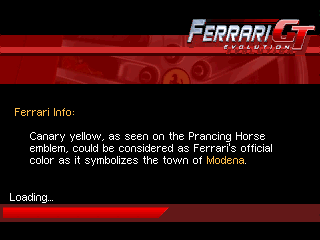 Ferrari GT: Evolution (Windows Mobile) screenshot: Loading screen (QVGA v. 1.0.9)