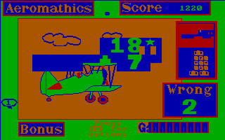 Aeromathics (DOS) screenshot: Whoops... wrong answer.