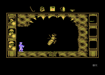 SOS Saturn (Atari 8-bit) screenshot: Queen of wasps
