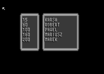 Banzai (Atari 8-bit) screenshot: Highscore table