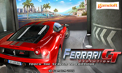 Ferrari GT: Evolution (Windows Mobile) screenshot: Title screen (WQVGA v. 1.1.9)