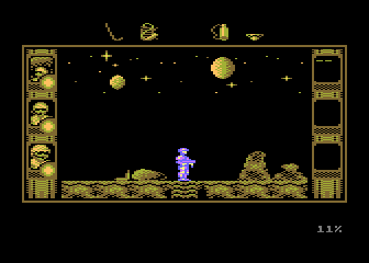 SOS Saturn (Atari 8-bit) screenshot: On the surface