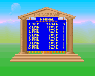 Deluxe PacMan (Amiga) screenshot: High scores (ECS version)