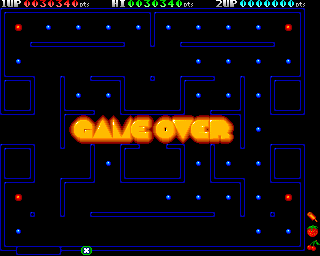 Deluxe PacMan (Amiga) screenshot: Game over (ECS version)
