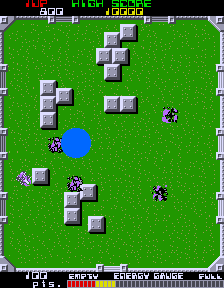 Grobda (Arcade) screenshot: Killed.