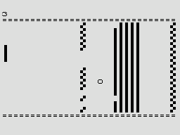 Double Breakout (ZX80) screenshot: Reaching the second layer