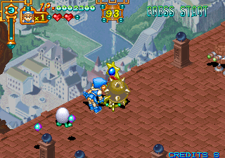 Purikura Daisakusen (Arcade) screenshot: Use mace