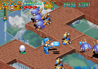 Purikura Daisakusen (Arcade) screenshot: Robots