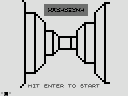 Supermaze (ZX81) screenshot: Title screen