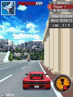 Ferrari GT: Evolution (J2ME) screenshot: Driving in Athens