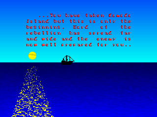 Dragon Isles (DOS) screenshot: (English) En route to the second campaign...