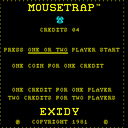 Mouse Trap (Arcade) screenshot: Title Screen.