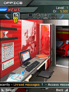 Ferrari GT: Evolution (J2ME) screenshot: Career menu