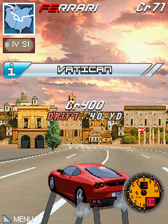 Ferrari GT: Evolution (J2ME) screenshot: Drifting through the Vatican