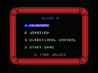 Alien 8 (MSX) screenshot: Play select screen