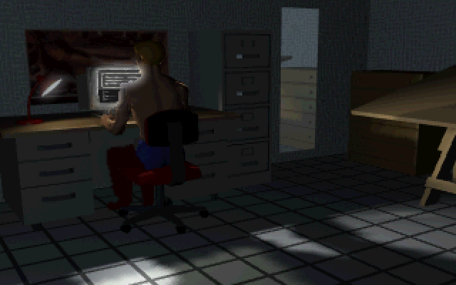 Lazarus (DOS) screenshot: At the desk