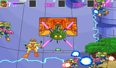 Bucky O'Hare (Arcade) screenshot: Enemy cannon