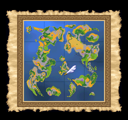 Dragon Warrior VII (PlayStation) screenshot: Zoomed-out map for reference. The world has become much bigger by now - maybe because it's actually the past?..