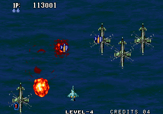 Aero Fighters 2 (Arcade) screenshot: Bonus round.