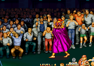 3 Count Bout (Arcade) screenshot: Opponent entering the ring.