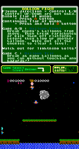 Balloon Fight (Arcade) screenshot: Killed.