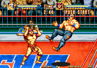 3 Count Bout (Arcade) screenshot: Knocked you back.