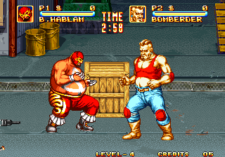 3 Count Bout (Arcade) screenshot: Street Wrestling.