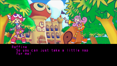 Puyo Pop Fever (PSP) screenshot: Story dialog