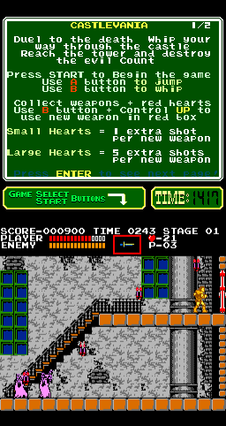 Castlevania (Arcade) screenshot: Entering another part of the castle.