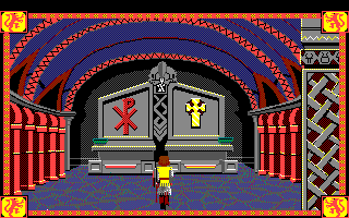 Conquests of Camelot: The Search for the Grail (Amiga) screenshot: The chapel.
