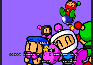 Bomberman: Panic Bomber (Arcade) screenshot: Title Screen.