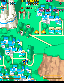 Detana!! TwinBee (Arcade) screenshot: First enemies