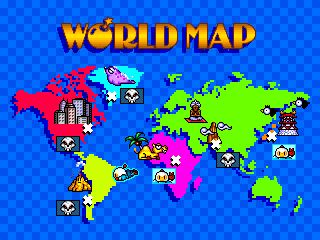 New Atomic Punk: Global Quest (Arcade) screenshot: World map (USA)