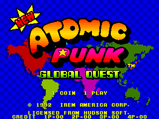 New Atomic Punk: Global Quest (Arcade) screenshot: Title screen (USA)