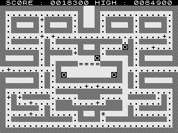 Puckman (ZX81) screenshot: Eating strawberry (without QA Character board)