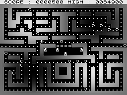 Puckman (ZX81) screenshot: Starting out