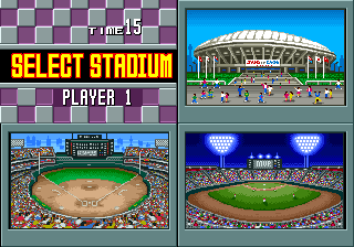 Clutch Hitter (Arcade) screenshot: Select Stadium.