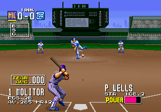 Clutch Hitter (Arcade) screenshot: Here comes the pitch.